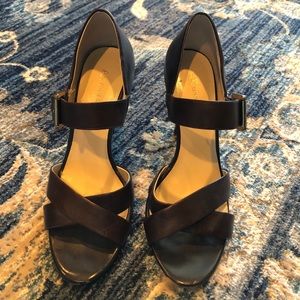 Brown high heel shoes